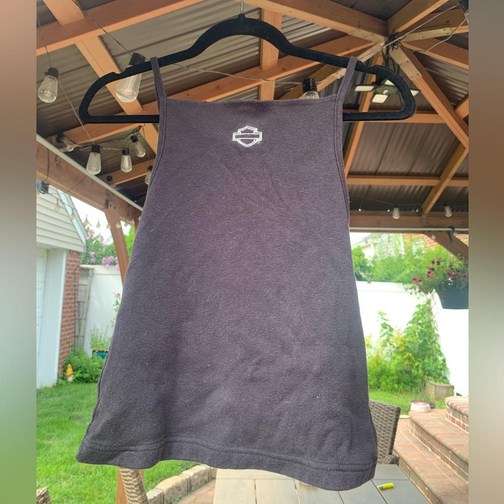 Harley Davidson embroidered black tank top